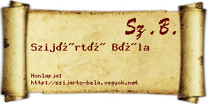 Szijártó Béla névjegykártya