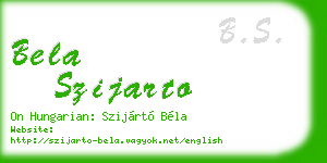 bela szijarto business card